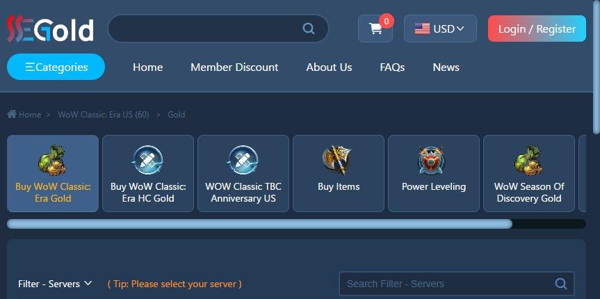 SSEGold WoW Classic Era gold store
